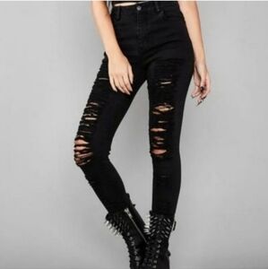 Widow Distressed Black Skinny Jeans